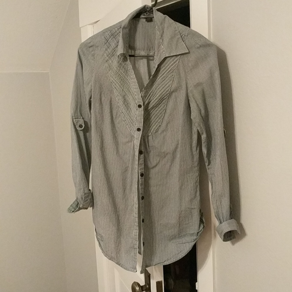 Forever 21 long striped button-up